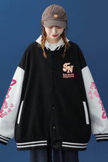 2022春季新品韩版JN印花宽松夹克情侣棒球服外套G93P65控88，男装夹克，A247A