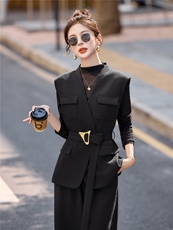 2026年春季新款时尚气质三件套裤女，女装套装/套裙，美沁