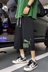 QK72227-P25冰丝七分裤男大码速干短裤男五分裤 港风图片