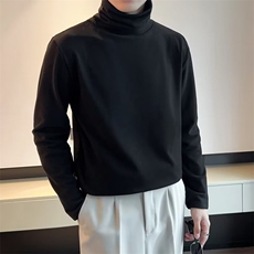 黑色高领打底男秋冬德绒t恤长袖修身上衣高级感保暖内搭RT801-P28，男装T恤，星座302B-2