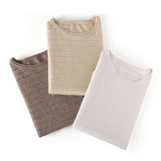 秋冬季新款舒适时尚百搭圆领横条纹短袖羊绒衫，女装羊绒衫，雅之冉羊绒