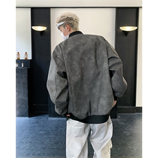 美式高街立领夹克外套男女秋冬季节潮牌字母印花拉链上JK0839-P75，男装夹克，星座308B-2