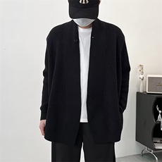 2024秋冬季新款慵懒风拼接立领针织开衫男宽松轻奢毛衣外套888，男装针织衫/毛衣，星座506