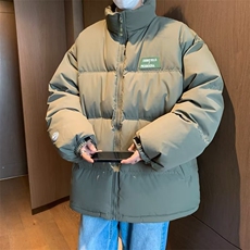 棉衣男款2024冬季纯色宽松立领棉服港风保暖外套青少年棉袄子，男装棉衣，星座716-2