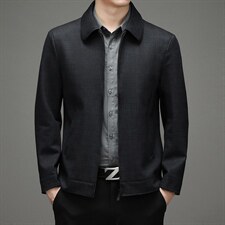 男装夹克2023春季新款简约休闲立领夹克衫时尚商务中青年上衣外套图片