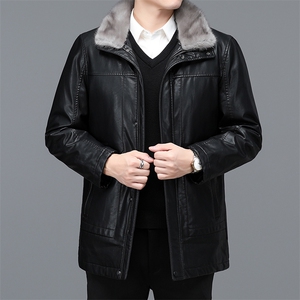 BHSK-55钱塘2020-2中年男士商务休闲冬季厚款皮衣夹克外套P400图片