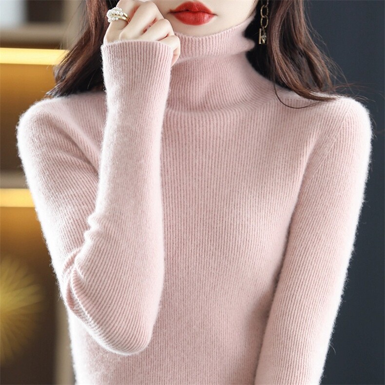 百搭时尚简约高领打底大气秋冬新款女羊毛衫,女装羊毛衫,伟泽羊绒