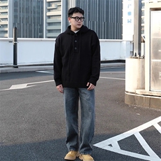 1506-1/ML1051/P57灰色半开连帽毛衣男款秋冬微胖男生显瘦针织衫，男装针织衫/毛衣，星座1506-1