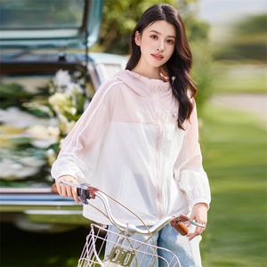 【现货】连帽撞色防晒衣服女2024夏装薄款休闲宽松工装夹克外套图片