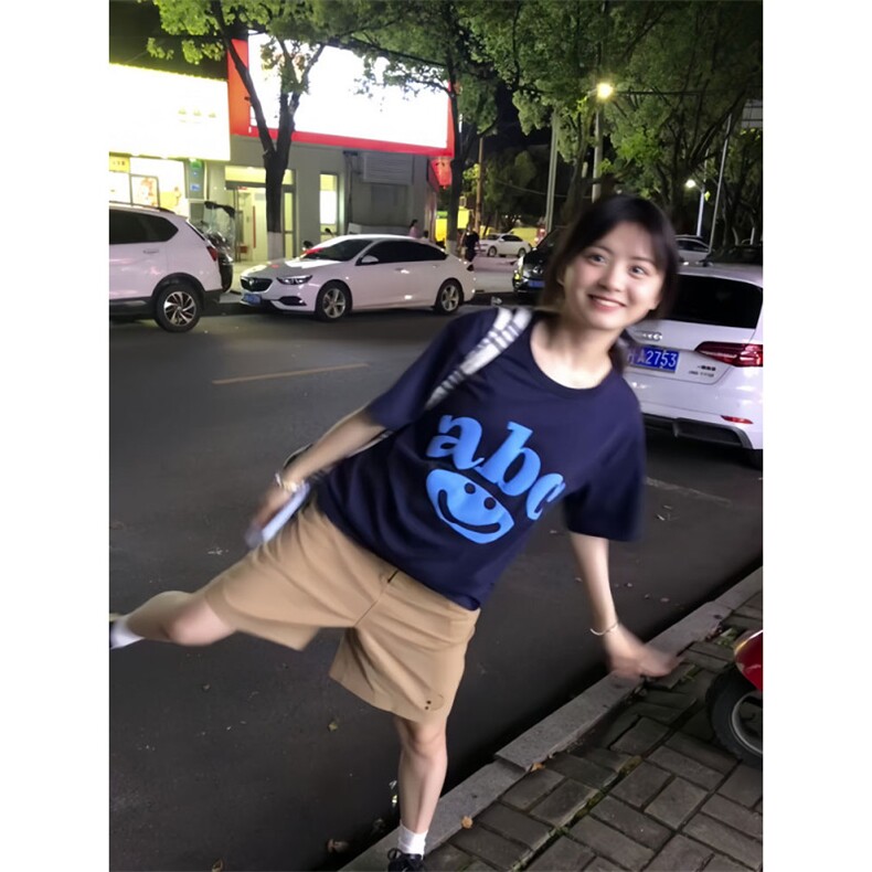 T0653-P252025新款情侣宽松男女同款美式小众字母印花纯棉T恤,女装T恤,星座617A-2