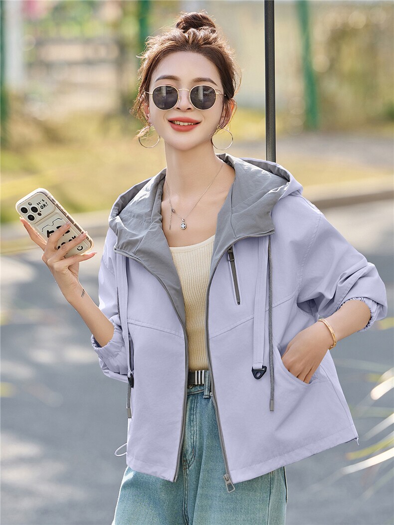 现货！现货！2026年春秋新款时尚撞色减龄百搭短款外套女,女装短外套,以桐