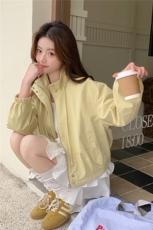 [现货新款]浅黄色休闲短外套女宽松春秋上衣2C353--723#P165K268，女装短外套，2C353