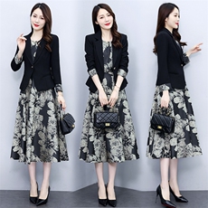 广州十三行爆款西装套装连衣裙女2025早春秋新款时尚长袖高档裙子，女装套装/套裙，时尚风爆