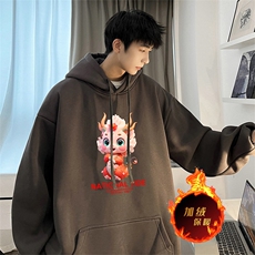 龙年卫衣冬季美式加绒加厚卫衣外套DL1736常规特P35加绒特40，男装卫衣，电商A486