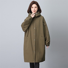 2024年冬季宽松常规中长款长袖棉衣，女装棉衣/棉服，希欧阁