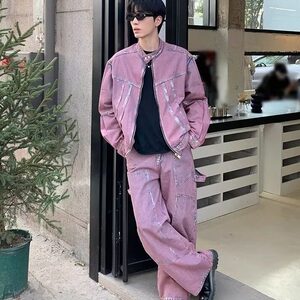 DG60-P68美式复古牛仔裤男潮牌小众设计感潮流牛仔裤-网图现货图片