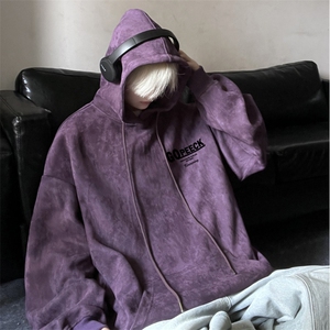 抖音品质美式街头宽松连帽卫衣男生麂皮绒上衣JK23414特批45-控78图片