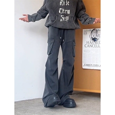W9244-P63网图现货春季新款水洗宽松休闲长裤美式伞兵工装直筒裤，男装休闲裤，星座1608-2