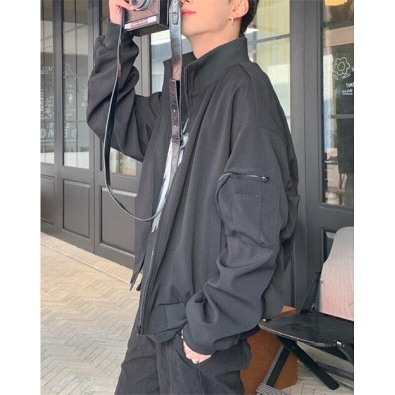 短款解构飞行员夹克男款春季美式廓形棒球服褶皱外套JK217,男装夹克,星座1116A（原606A-3）