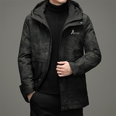 2023冬季新款中年男休闲羽绒服男爸爸冬装连帽外套TLM2806-P300，男装羽绒服，电商B212（原钱塘6029）