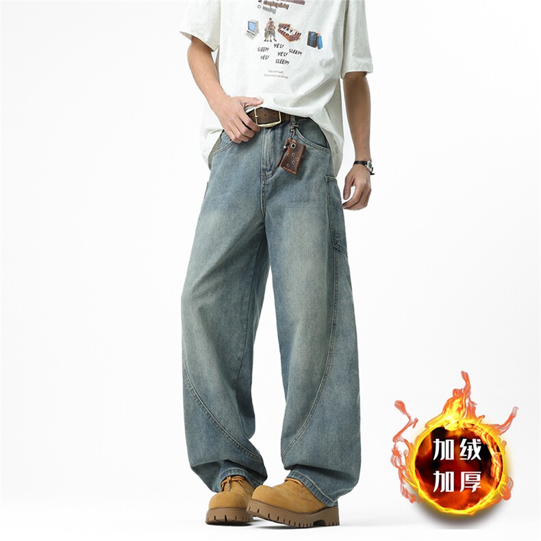 特批A129-K913J加绒-45弯刀裤款宽松版型仓库现货有加绒款，男装卫衣，电商A129