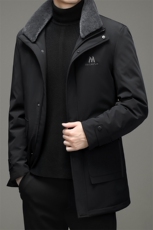 羽绒服男2023冬季中年男士翻领商务休闲爸爸装纯色保暖加厚外套，男装羽绒服，电商B212（原钱塘6029）