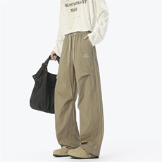 无影墙细格纹三杠织带褶皱大码M-5XL速干休闲裤CK78059P55控88，男装休闲裤，星座226-1