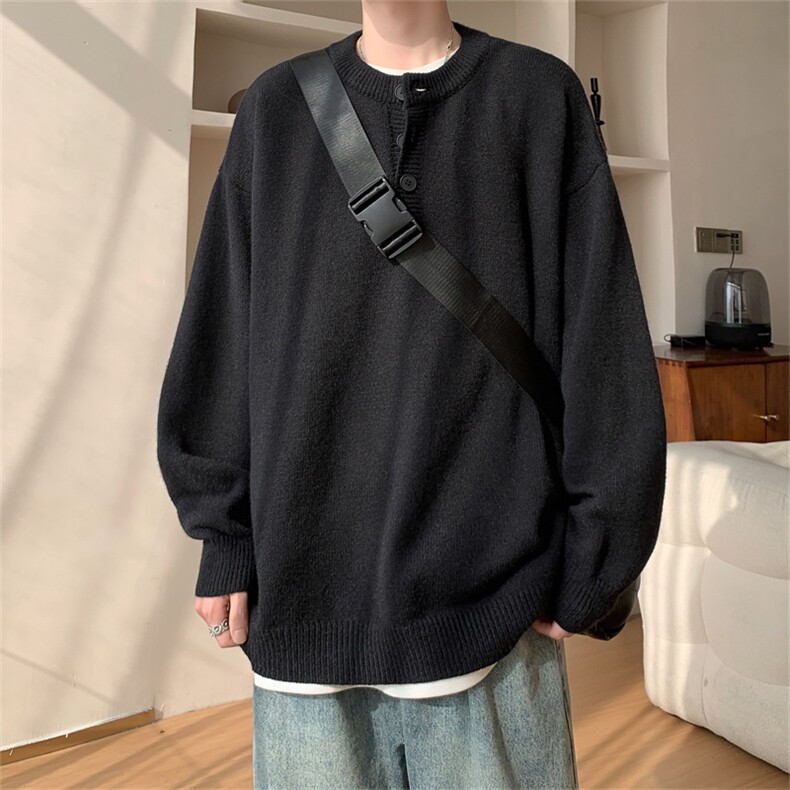 B405P65秋冬复古百搭时尚圆领毛衣男高街潮流宽松慵懒,男装针织衫/毛衣,星座512-6