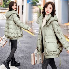 羽绒服新款2022年女装甜美可爱韩版中长款90白鸭绒带帽子时尚潮流，女装羽绒服，卡杰菲