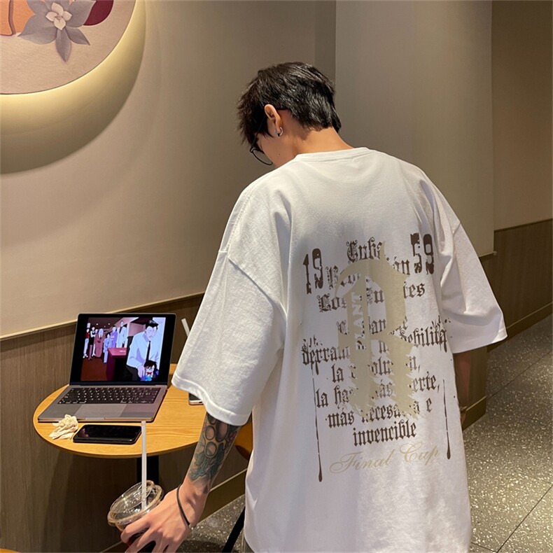 230g重磅纯棉港风短袖t恤男DT3137-P25控38,男装T恤,电商B370