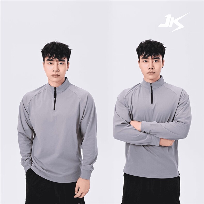 拉链修身健身时尚显大运动锻炼运动高弹打底衫长袖T恤CT49P35特,男装T恤,电商D256