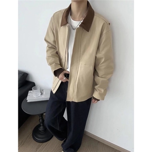 美式翻领帆布夹克外套男女2025春秋冬宽松工装棒球服宽松休闲上衣图片