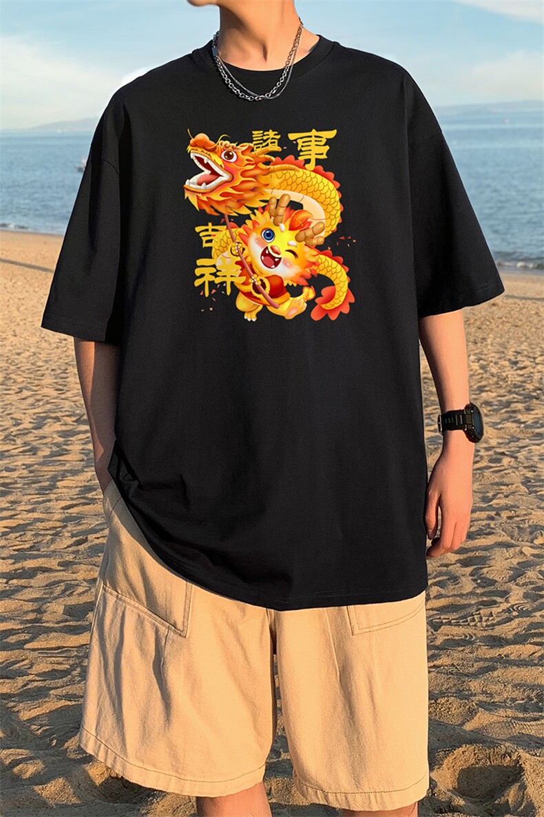 直播供货2025夏装新款纯棉印花短袖T恤A158-T2427-P16特价控28,男装T恤,电商A158