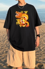 直播供货2025夏装新款纯棉印花短袖T恤A158-T2427-P16特价控28，男装T恤，电商A158