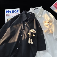 短袖衬衫男潮牌潮流少年感穿搭半袖衬衣外套式夏LS2210P35，男装衬衫，星座1013-5