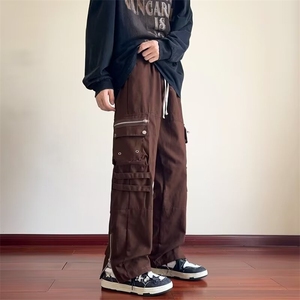 工装裤男春夏季宽松痞帅直筒裤潮牌潮流机能休闲裤子男款 KD76图片