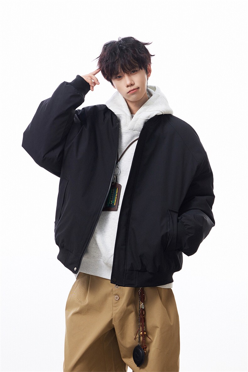 冬季clean纯色棒球服领棉服加厚短款棉衣HZ8815-特P68不议价,男装棉衣,星座610B-1