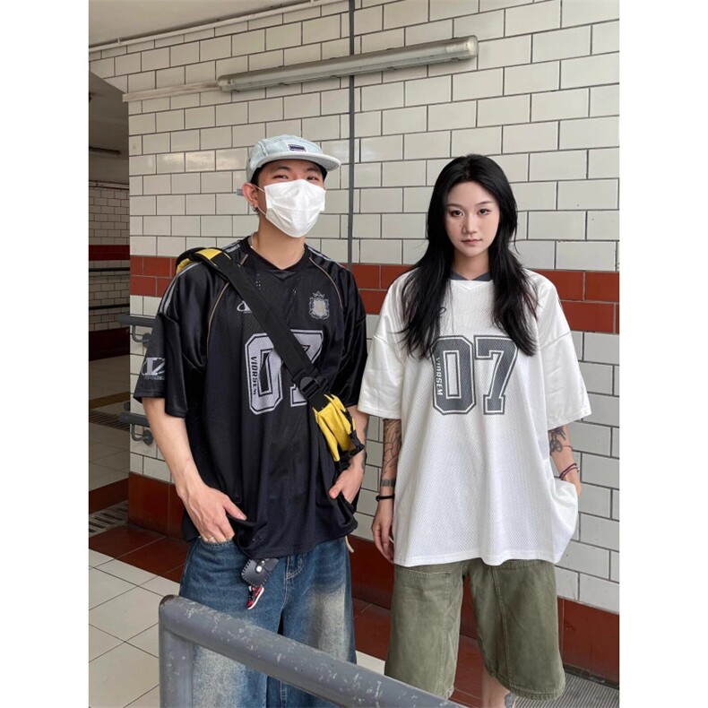 kyStyle潮牌嘻哈街舞半袖oversize短袖bf风情侣装夏季短袖T恤图片