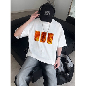 可48小时发货支持抖音得物来样二开 美式满天星亮片短袖T恤MTX632图片