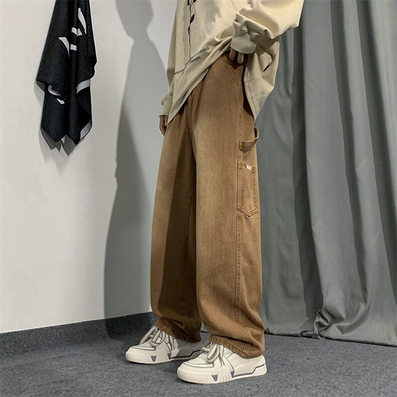 秋季新款牛仔裤男宽松潮牌男装潮牌休闲运动裤潮N01783-P45图片