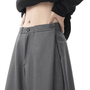 春秋美式高街休闲裤男女垂感阔腿西裤长裤纯色西装裤宽松直筒裤子，男装西服套装，电商A443