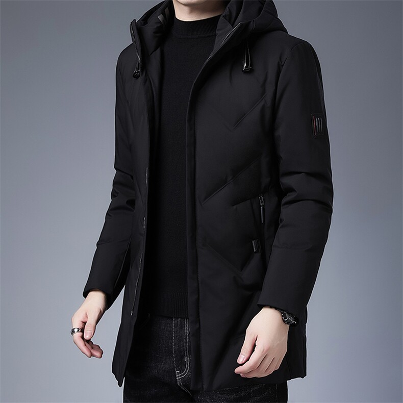羽绒服男2023年新款冬季连帽保暖上衣中年爸爸装加厚休闲男士外套图片