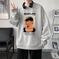 圆领卫衣男大码加厚加绒长袖t恤男S6213-P28加绒款-P33，男装卫衣，电商A040