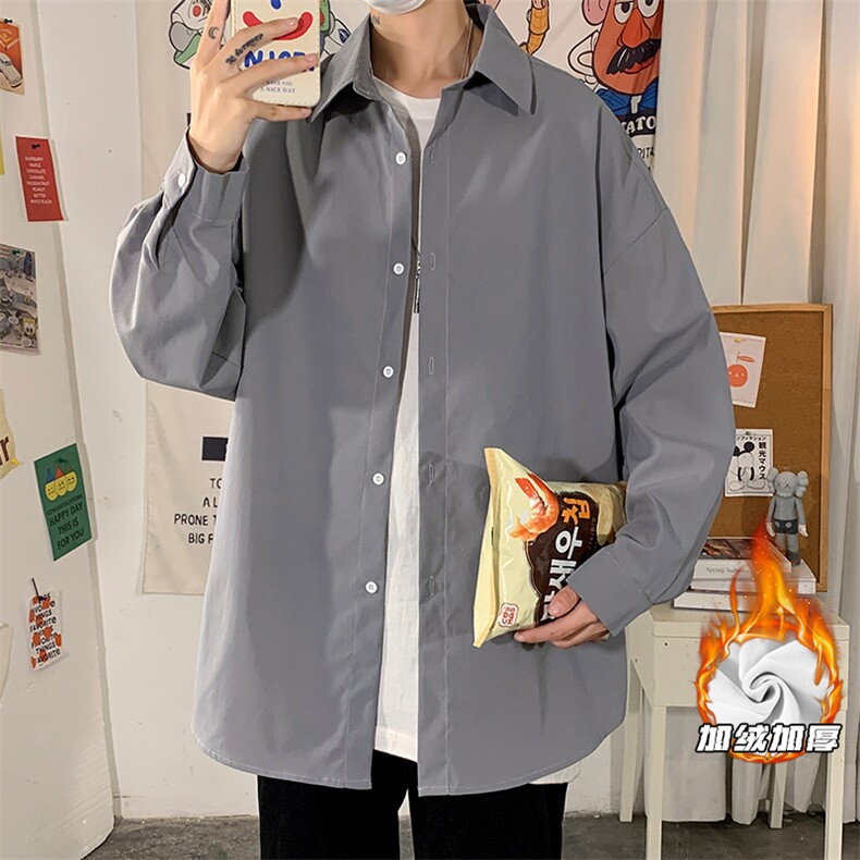 2025HC21342加绒港风海报大码简约加绒衬衫M-5XHC24970-特P30，男装衬衫，电商A022