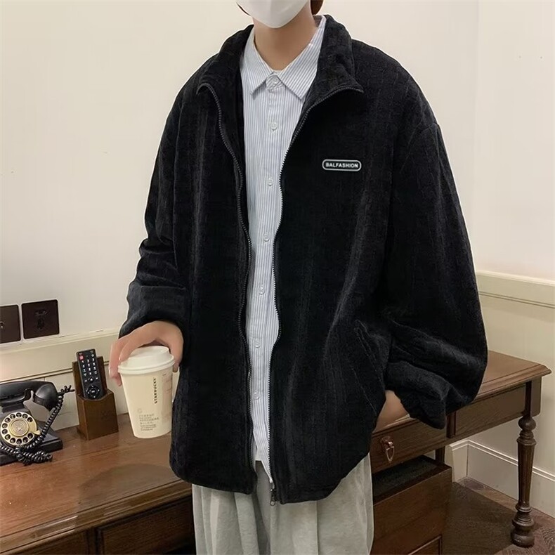 男秋季2023新款长袖夹克外套精品雪尼尔双层外套W42P70图片