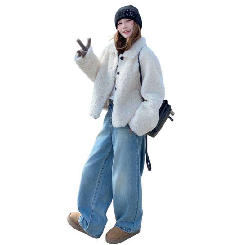 当季新款温柔风羊羔毛外套2C229-86533-1-P225-K395,女装短外套,2C229