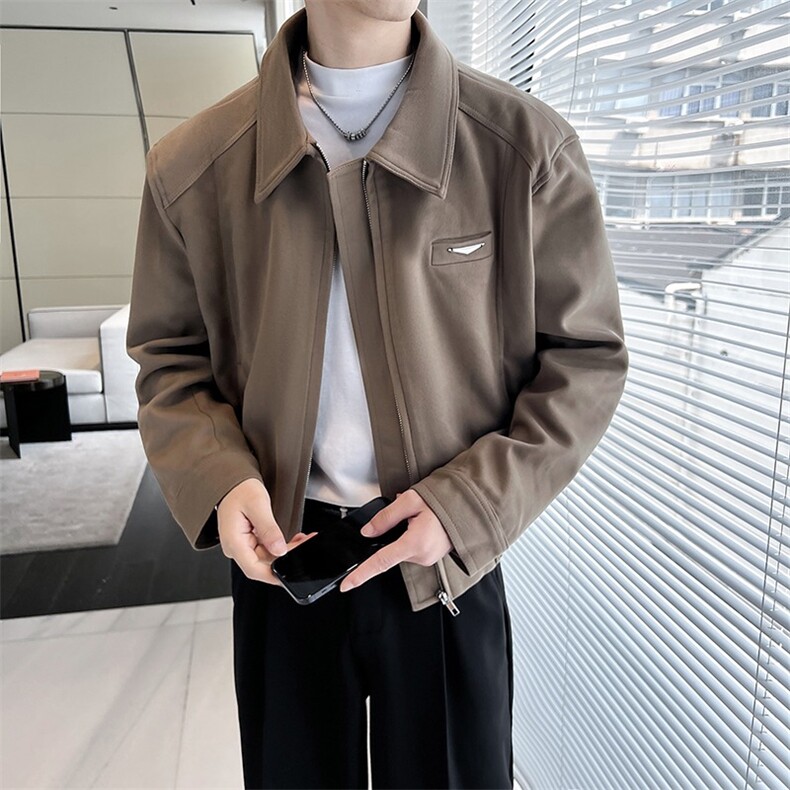 韩版设计感男行政夹克简约百搭斜纹双拉链飞行夹克外套男,男装夹克,星座218-1（原230）