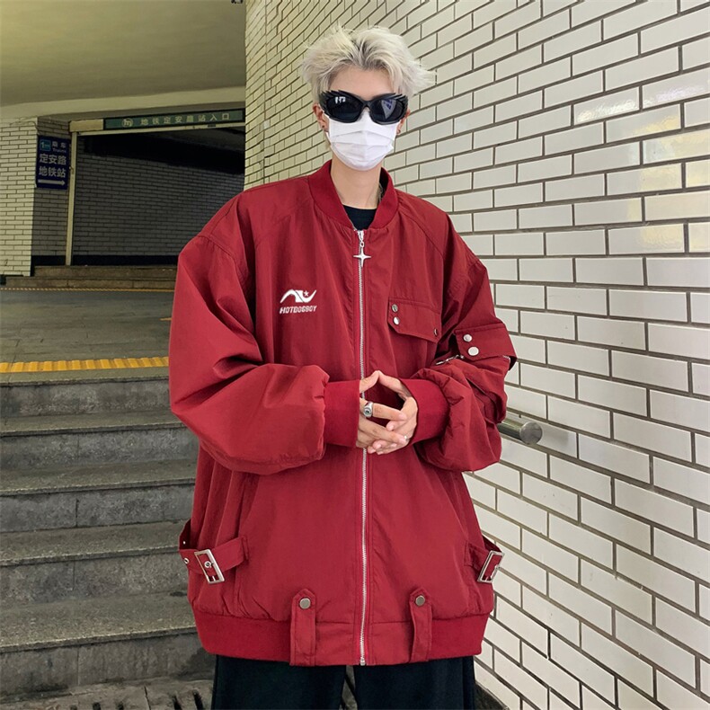 A785-P65 美式高街设计感棒球服外套男2024秋季薄款情侣潮牌夹克图片
