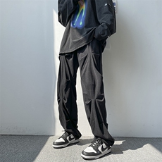 703-K277-P55春季暗黑风宽松个性褶皱休闲裤，男装休闲裤，星座703
