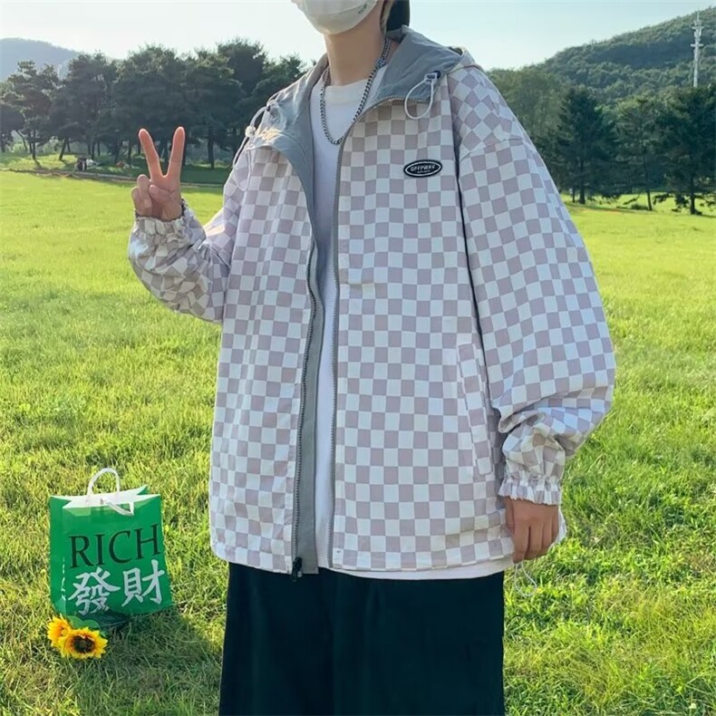 双面穿外套男2024秋季新款连帽宽松上衣潮牌夹克外套DJ46-P64,男装夹克,星座1109-3